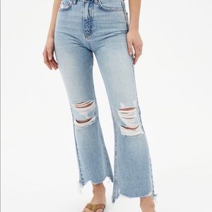 BDG Wilco Destroyed HighWaisted Cropped Flare Jean